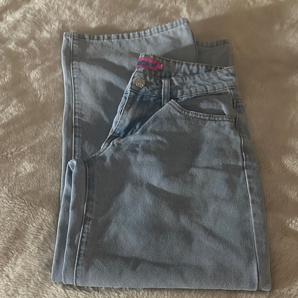 Edikted Light Blue wide-leg Denim Jeans